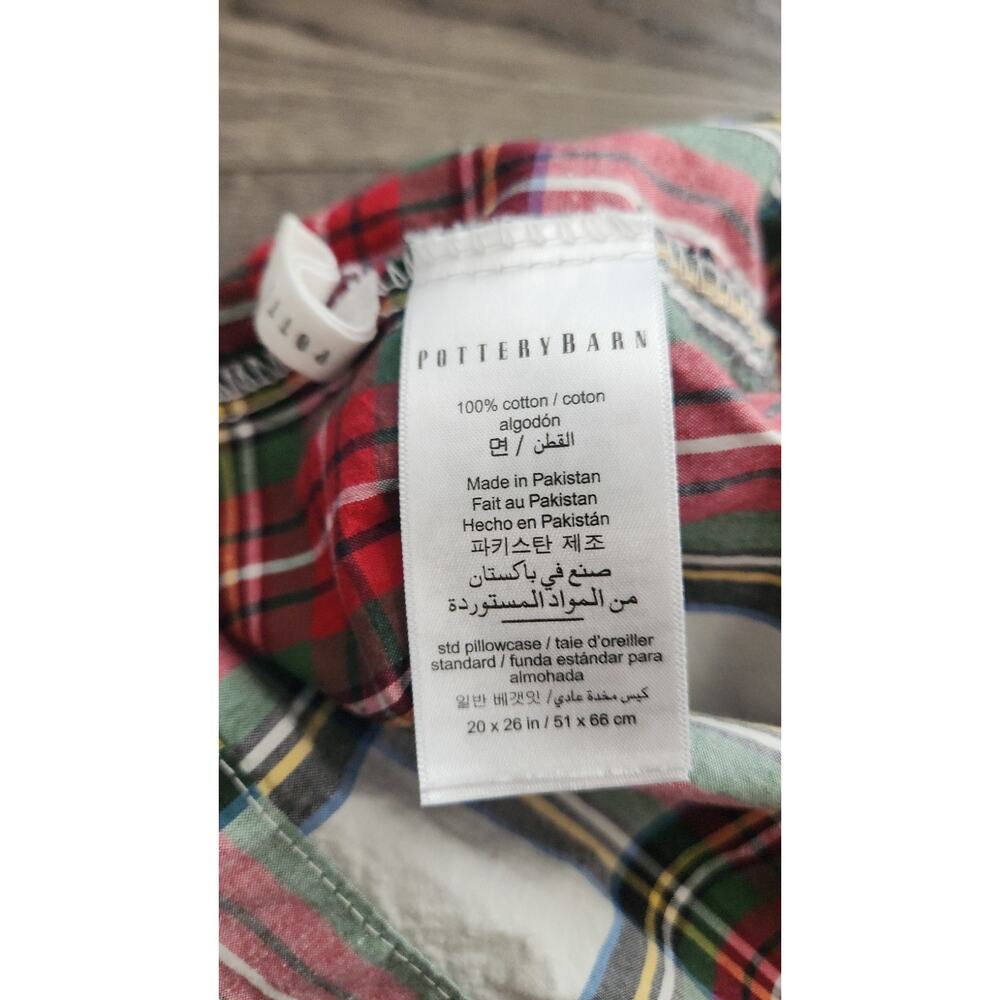 Pottery Barn Red Stewart Plaid Cotton 2 Standard Pillow Cases - Picture 7 of 8